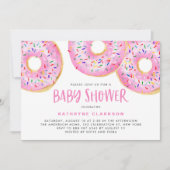 Waterverf Roze Sprinkle Donuts Baby shower Kaart (Voorkant)