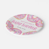 Waterverf Roze Sprinkle Donuts Baby shower Papieren Bordje (Gekanteld)