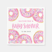 Waterverf Roze Sprinkle Donuts Baby shower Servet (Voorkant)