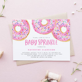Waterverf Roze Sprinkle Donuts Baby Sprinkle Kaart