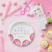 Waterverf Roze Sprinkle Donuts Baby Sprinkle Papieren Bordje (Feest)