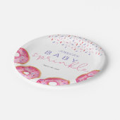 Waterverf Roze Sprinkle Donuts Baby Sprinkle Papieren Bordje (Gekanteld)