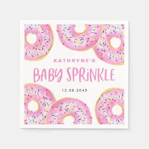 Waterverf Roze Sprinkle Donuts Baby Sprinkle Servet