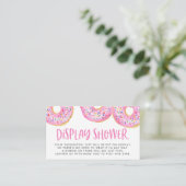 Waterverf Roze Sprinkle Donuts Display Douche Informatiekaartje (Staand voorkant)