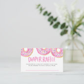 Waterverf Roze Sprinkle Donuts Luier Raffle Spel Informatiekaartje (Staand voorkant)