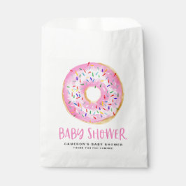 Waterverf Roze Sprinkle Geglazuurd Donut Baby show Bedankzakje