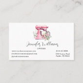 Waterverf Roze Stand Mixer Bakkerij Visitekaartje (Achterkant)