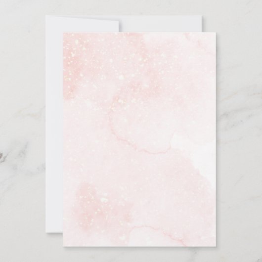 Waterverf Roze Stardust Elephant Baby shower Kaart (Achterkant)