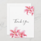 Waterverf Roze Stargazer Lilies Bedankkaart (Voorkant / Achterkant)