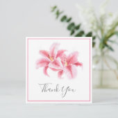 Waterverf Roze Stargazer Lilies Bedankkaart (Staand voorkant)