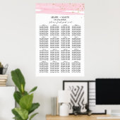Waterverf Roze stemkaart en gouden bruiloft Poster (Thuiskantoor)