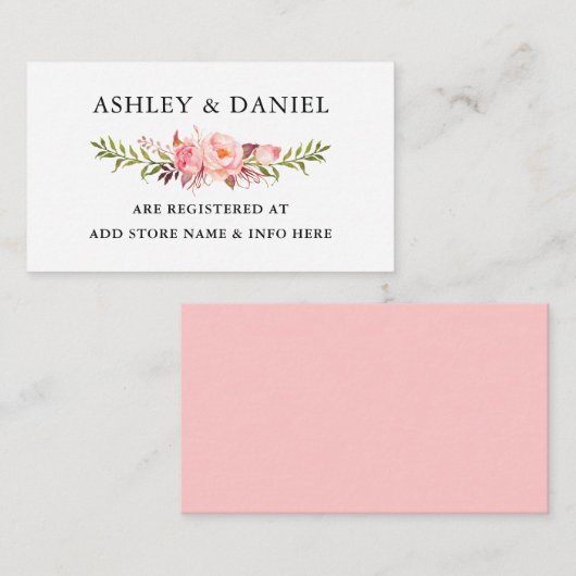 Waterverf Roze stempelgriffie Informatiekaartje (Voorkant / Achterkant)