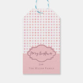 Waterverf Roze Stippen  Lijst Vrolijk kerstfeest Cadeaulabel (Achterkant)