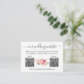 Waterverf Roze stomkop 2 QR RSVP - Gegevens Informatiekaartje (Staand voorkant)