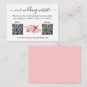 Waterverf Roze stomkop 2 QR RSVP - Gegevens Informatiekaartje (Voorkant / Achterkant)