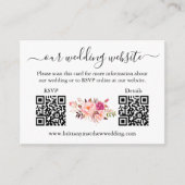 Waterverf Roze stomkop 2 QR RSVP - Gegevens Informatiekaartje (Voorkant)