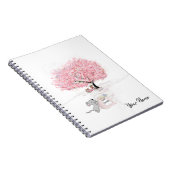 Waterverf Roze Stomme Muis Naam Notitieboek (Rechterzijde)