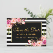 Waterverf Roze stomp Save The Date (Staand voorkant)