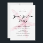 Waterverf roze strand lief zestien feest kaart<br><div class="desc">Waterverf roze strand lief zestien feestuitnodiging</div>