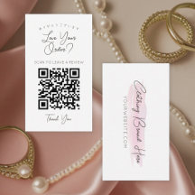 Waterverf Roze Streep QR Code Laat een Review acht