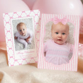 Waterverf Roze Strepen & Bogen Foto Feestdagenkaart