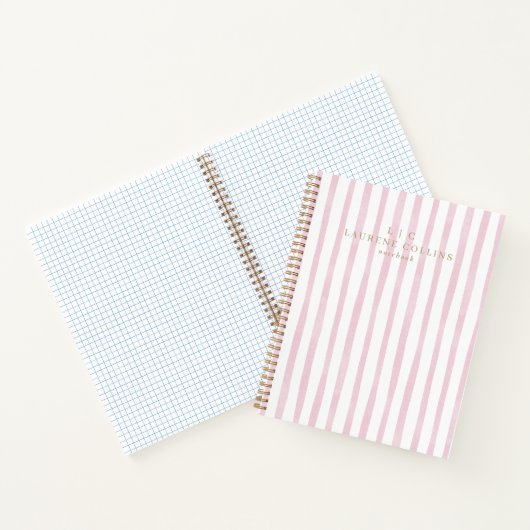 Waterverf Roze Strepen Modern Notitieboek (Binnen)