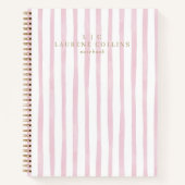 Waterverf Roze Strepen Modern Notitieboek (Voorkant)