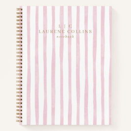 Waterverf Roze Strepen Modern Notitieboek