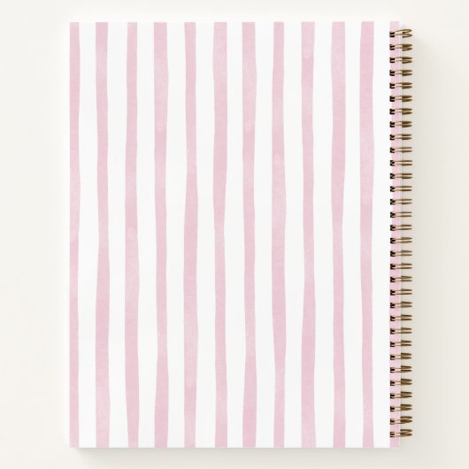 Waterverf Roze Strepen Modern Notitieboek (Achterkant)