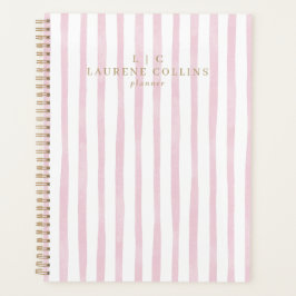 Waterverf Roze Strepen Moderne Planner