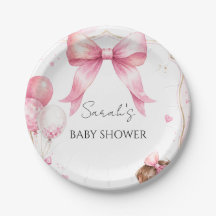 Waterverf Roze Strik Baby Borrel