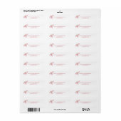 Waterverf Roze Strik Baby Shower Etiket (Full Sheet)