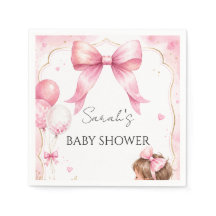 Waterverf Roze Strik Baby Shower