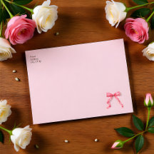 Waterverf Roze Strik Bruidsdouche 