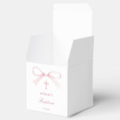 Waterverf Roze Strik Doop Kubus Bedankdoosjes (Geopend)