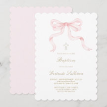 waterverf roze strik | Doop meisje