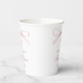 Waterverf Roze Strik Doop Papieren Bekers (Links)