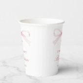 Waterverf Roze Strik Doop Papieren Bekers (Rechts)