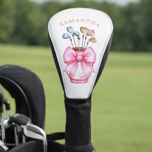 Waterverf Roze Strik Golfclubs Persoonlijk Golfheadcover