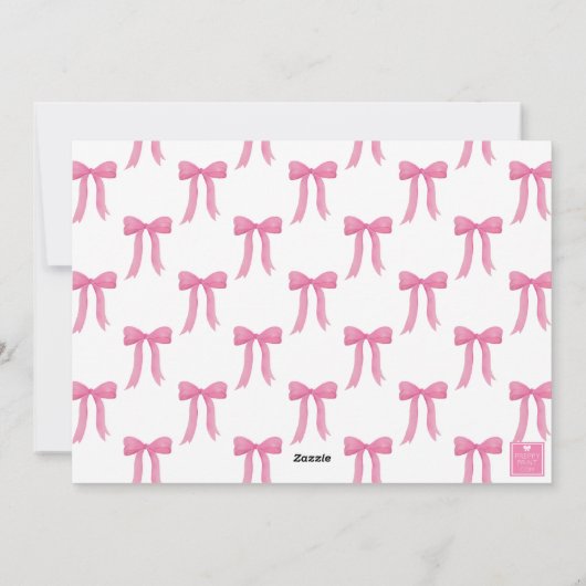 Waterverf Roze Strik Guirlande Foto Vakantiekaart Feestdagenkaart (Achterkant)