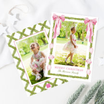 Waterverf Roze Strik Guirlande Kerst Foto