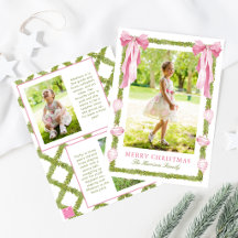 Waterverf Roze Strik Guirlande Kerst Foto