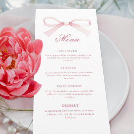 Waterverf Roze Strik Klassiek Menu