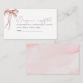 Waterverf roze strik lint baby shower luier Ra Informatiekaartje (Voorkant / Achterkant)
