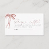 Waterverf roze strik lint baby shower luier Ra Informatiekaartje (Voorkant)