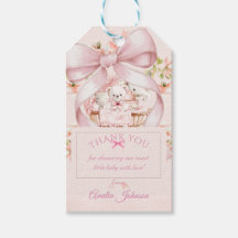 Waterverf Roze Strik Luier Tombola Ticket