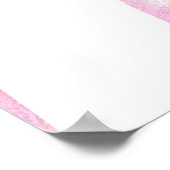 Waterverf roze strik meisje 1e verjaardagsfeestje  poster (Hoek)