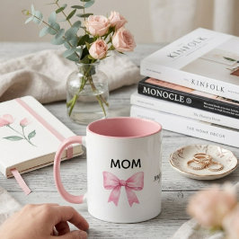 waterverf,roze strik moederdag cadeau,liefde mok