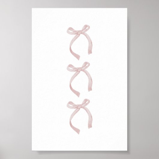 Waterverf roze  strik poster (Voorkant)