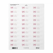 Waterverf Roze Strik Retouradreslabels Etiket (Full Sheet)